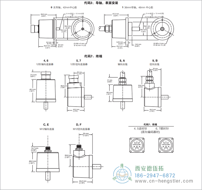 H58標(biāo)準(zhǔn)光電增量編碼器外形及安裝尺寸 美國Dynapar(丹納帕)編碼器