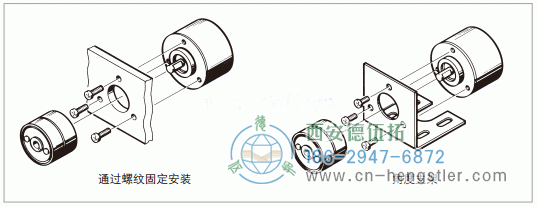 編碼器通過法蘭上的對準(zhǔn)中心凸緣對中。